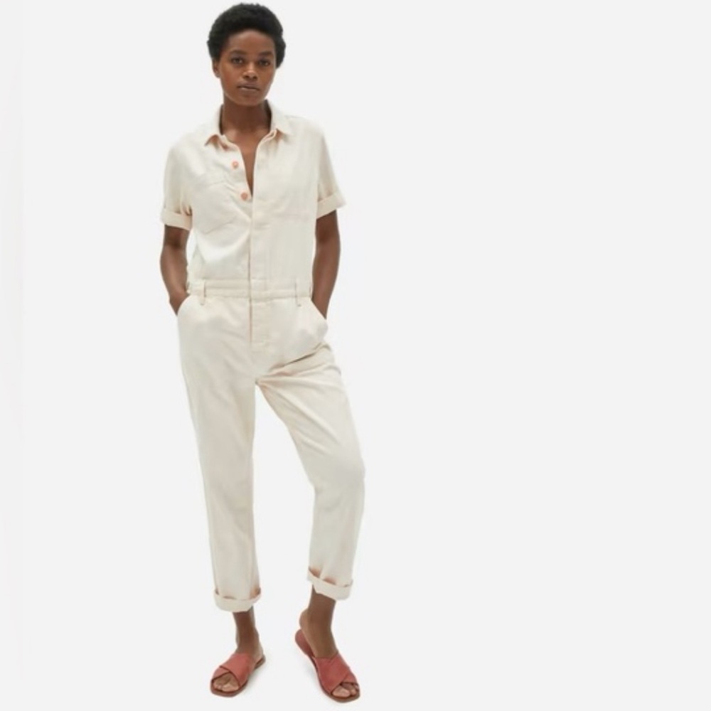 Women's Cream Straight Leg Jumpsuit